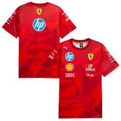 T-Shirt Équipe Scuderia Ferrari 2025 - 20 ans de rouge